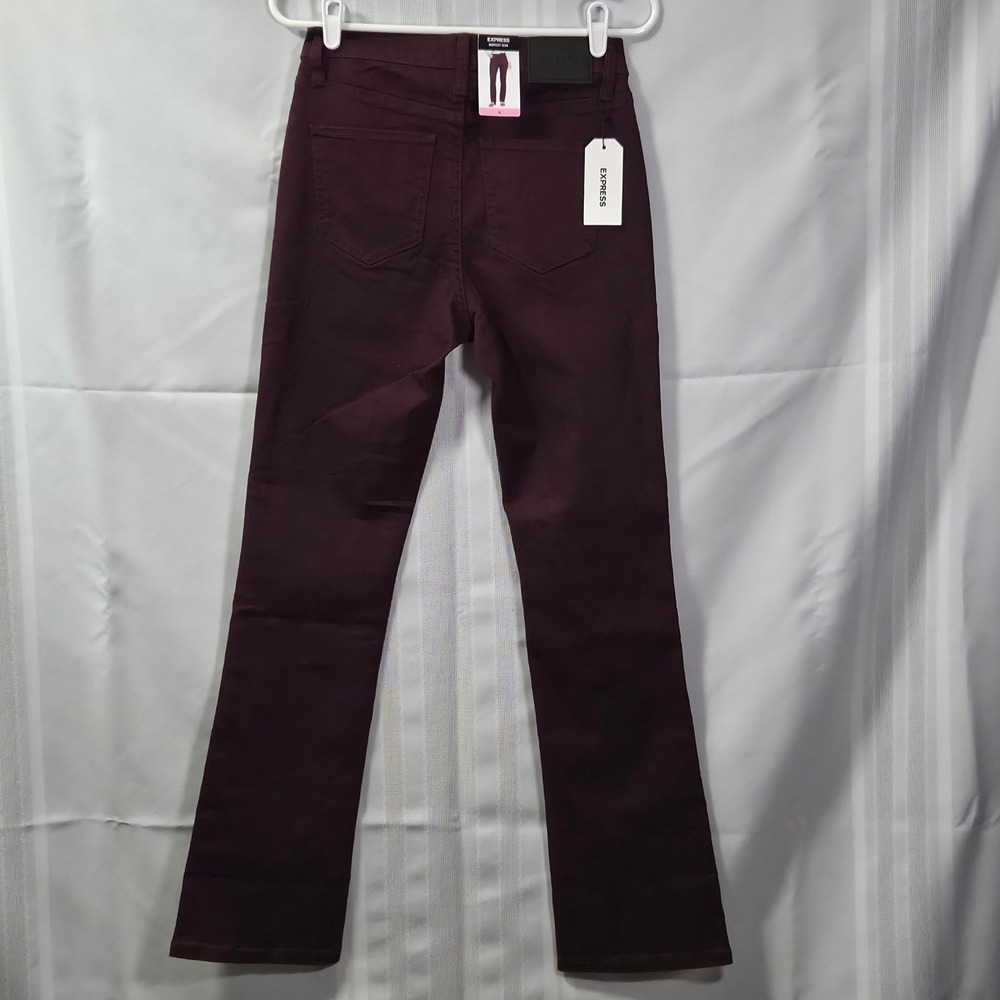 Express Bootcut Jeans Womens 6 Burgundy Plum Stretch Denim EX010051 F25